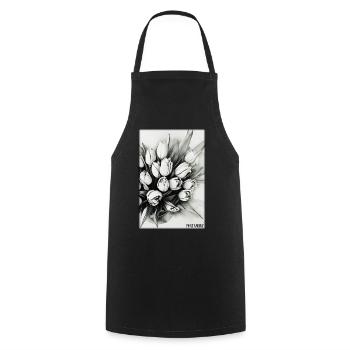 Tulip Lily Family Flower Spring Meadow Green - Cooking Apron - black - Front - AI Model Male 185 dark (185cm)
