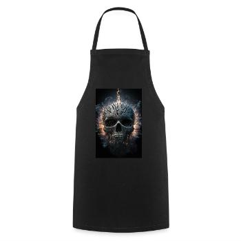 Skull And Bones Baptised In Flames II - Cooking Apron - black - Front - AI Model Male 185 dark (185cm)