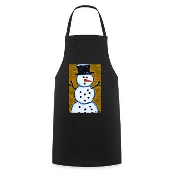 Snowman Snow Winter Christmas Advent - Cooking Apron - black - Front - AI Model Male 185 dark (185cm)