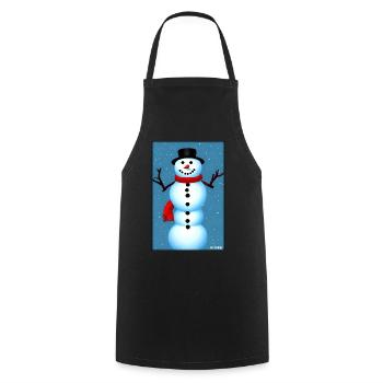 Snowman Snow Winter Christmas Advent - Cooking Apron - black - Front - AI Model Male 185 dark (185cm)