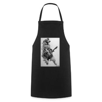 Dog Guitar Pet Musician Dog Friend - Cooking Apron - black - Front - AI Model Male 185 dark (185cm)