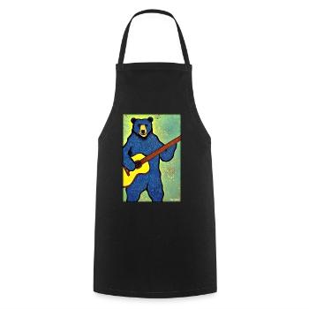 Bear Guitar Wildlife Musician Forest Animal Zoo Animal - Cooking Apron - black - Front - AI Model Male 185 dark (185cm)