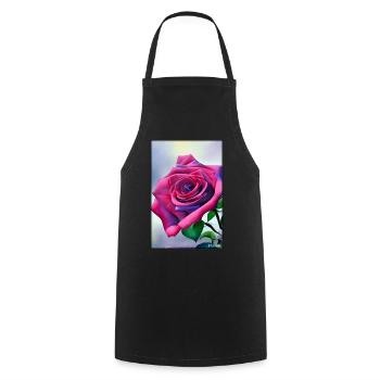 Rose Rose Fleur Spring Meadow Green - Tablier de cuisine - noir - Devant - AI Model Male 185 dark (185cm)