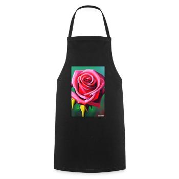 Rose Rose Fleur Spring Meadow Green - Tablier de cuisine - noir - Devant - AI Model Male 185 dark (185cm)
