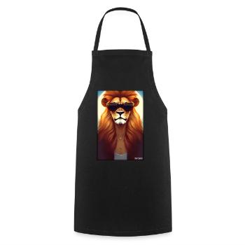 Lunettes de soleil Lion Big Cat Animal sauvage Tête de lion - Tablier de cuisine - noir - Devant - AI Model Male 185 dark (185cm)