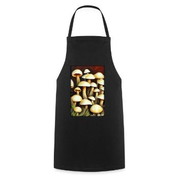 Mushrooms Forest Nature Autumn Nature Love of Nature Hiking - Cooking Apron - black - Front - AI Model Male 185 dark (185cm)