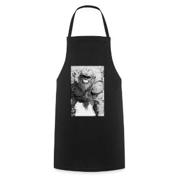 Monkey Wild Animal Monkey Head Wildlife Zoo Safari Animals - Cooking Apron - black - Front - AI Model Male 185 dark (185cm)