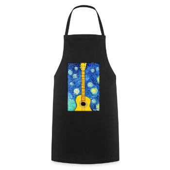 Guitar Music Art Guitarist Instrument Band - Cooking Apron - black - Front - AI Model Male 185 dark (185cm)