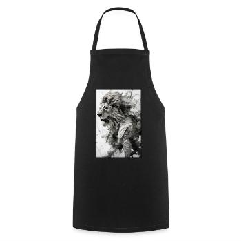 Lion Big Cat Wild Animal Lion's Head Lion's Mane Animal - Cooking Apron - black - Front - AI Model Male 185 dark (185cm)