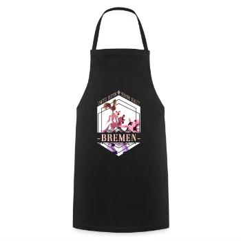 Brême Allemagne City Skyline Vintage Retro - Tablier de cuisine - noir - Devant - AI Model Male 185 dark (185cm)