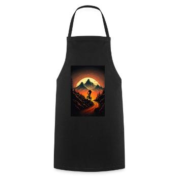 Mountain bikers in the sunset graphic - Cooking Apron - black - Front - AI Model Male 185 dark (185cm)