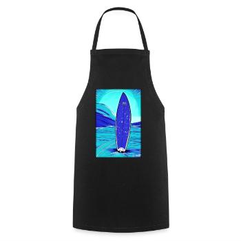 Surfer Surfbrett Wassersport Sommer Sonne Strand - Kochschürze - Schwarz - Vorne - AI Model Male 185 dark (185cm)