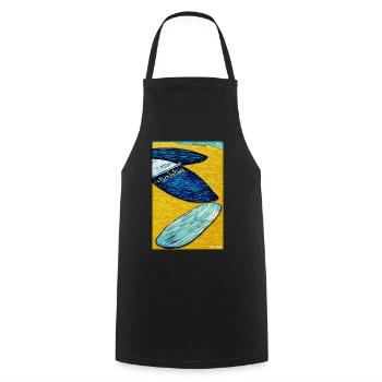 Surfer Surfbrett Wassersport Sommer Sonne Strand - Kochschürze - Schwarz - Vorne - AI Model Male 185 dark (185cm)