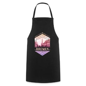 Brême Allemagne City Skyline Vintage Retro - Tablier de cuisine - noir - Devant - AI Model Male 185 dark (185cm)