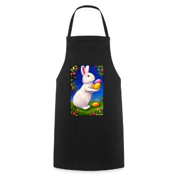 Rabbit Easter Easter Pet Easter Holiday - Cooking Apron - black - Front - AI Model Male 185 dark (185cm)