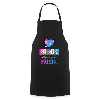 Schlager einfach gute Musik - Kochschürze - Schwarz - Vorne - AI Model Male 185 dark (185cm)