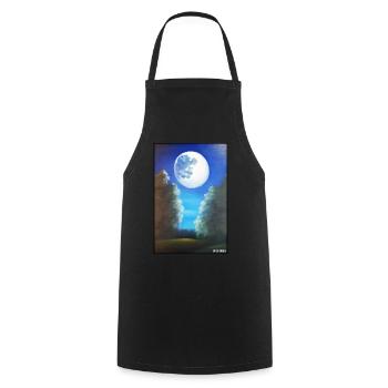 Moon Night Evening Nature Rest Moonlight Full Moon - Cooking Apron - black - Front - AI Model Male 185 dark (185cm)