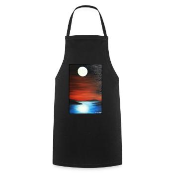 Moon Night Evening Nature Rest Moonlight Full Moon - Cooking Apron - black - Front - AI Model Male 185 dark (185cm)