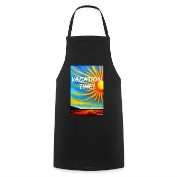 VACATION TIME- Holiday Sun Party Beach Sea - Cooking Apron - black - Front - AI Model Male 185 dark (185cm)
