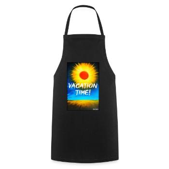VACATION TIME- Holiday Sun Party Beach Sea - Cooking Apron - black - Front - AI Model Male 185 dark (185cm)