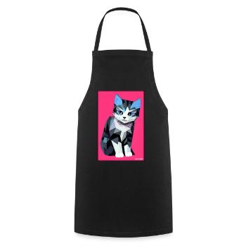 Katze Kater Polygon Tier Stubentiger Haustier - Kochschürze - Schwarz - Vorne - AI Model Male 185 dark (185cm)