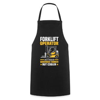 Forklift Driver Sayings | Forklift Gift - Cooking Apron - black - Front - AI Model Male 185 dark (185cm)