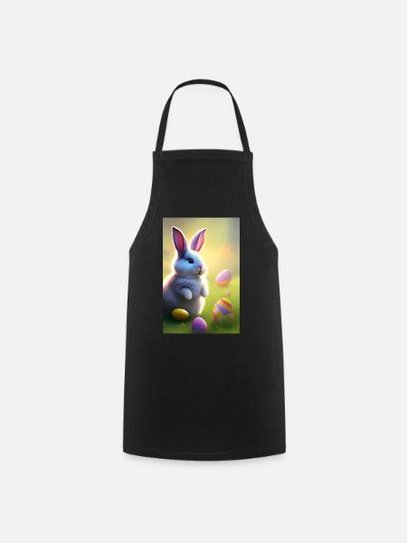 Osterhase mit Oster Eier - Kochschürze - Schwarz
