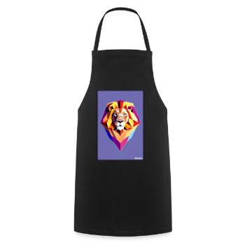 Leo Polygon Arc-en-ciel coloré sauvage Faune sauvage - Tablier de cuisine - noir - Devant - AI Model Male 185 dark (185cm)