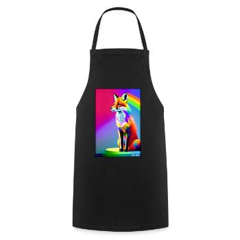 Fox Polygon Forest Dwellers Forest Animal Wilderness Animal - Cooking Apron - black - Front - AI Model Male 185 dark (185cm)