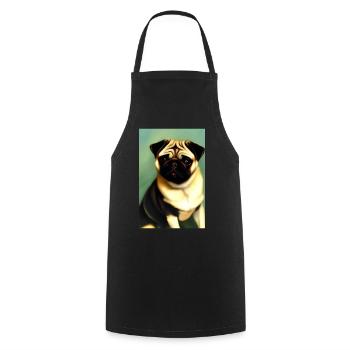 Mops Hund - Kochschürze - Schwarz - Vorne - AI Model Male 185 dark (185cm)