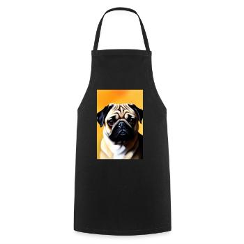 Mops Hund - Kochschürze - Schwarz - Vorne - AI Model Male 185 dark (185cm)