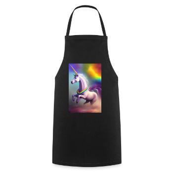Unicorn - Cooking Apron - black - Front - AI Model Male 185 dark (185cm)