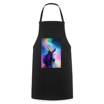 Unicorn - Cooking Apron - black - Front - AI Model Male 185 dark (185cm)