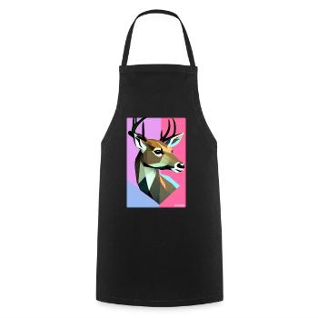 Deer Polygon Wildlife Wilderness Forest Nature Antlers - Cooking Apron - black - Front - AI Model Male 185 dark (185cm)