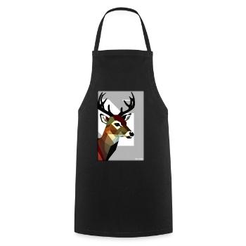 Deer Polygon Wildlife Wilderness Forest Nature Antlers - Cooking Apron - black - Front - AI Model Male 185 dark (185cm)