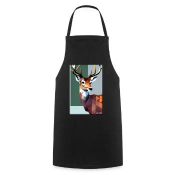 Deer Polygon Wildlife Wilderness Forest Nature Antlers - Cooking Apron - black - Front - AI Model Male 185 dark (185cm)