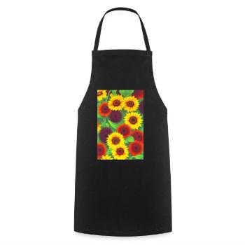 Sonnenblumen - Kochschürze - Schwarz - Vorne - AI Model Male 185 dark (185cm)