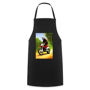Motocross Riding - Cooking Apron - black - Front - AI Model Male 185 dark (185cm)