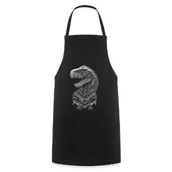Portrait of a T-Rex Dinosaur - Cooking Apron - black - Front - AI Model Male 185 dark (185cm)