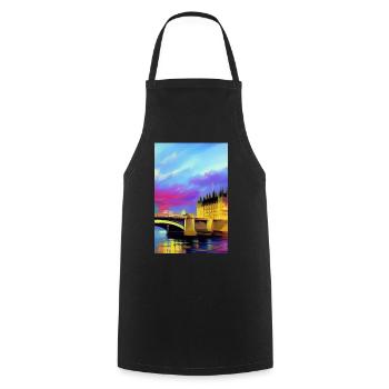 Bridges in London - Cooking Apron - black - Front - AI Model Male 185 dark (185cm)
