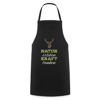 Experience nature, recharge your batteries - Cooking Apron - black - Front - AI Model Male 185 dark (185cm)