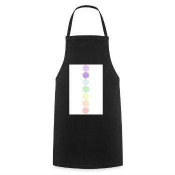 Flower of Life - 5th Dimension - 7 Chakras Poster - Cooking Apron - black - Front - AI Model Male 185 dark (185cm)