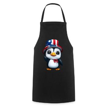 Patriotischer Pinguin für den 4. Juli - Kochschürze - Schwarz - Vorne - AI Model Male 185 dark (185cm)