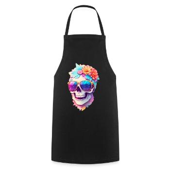 Skull - Cooking Apron - black - Front - AI Model Male 185 dark (185cm)