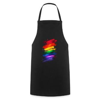 Abstraktes Rainbow Pride Design - Lebendige Kunst - Kochschürze - Schwarz - Vorne - AI Model Male 185 dark (185cm)