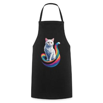 Cute Cat - Cooking Apron - black - Front - AI Model Male 185 dark (185cm)