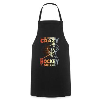 Kleiner Eishockeyspieler - Kochschürze - Schwarz - Vorne - AI Model Male 185 dark (185cm)