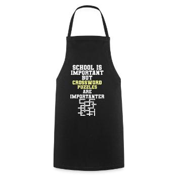 School Is Important Crossword Puzzle Importanter - Kochschürze - Schwarz - Vorne - AI Model Male 185 dark (185cm)