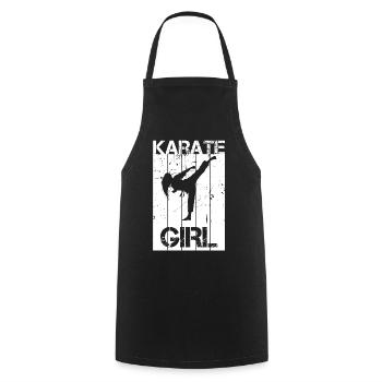 Karate Girl - Cooking Apron - black - Front - AI Model Male 185 dark (185cm)