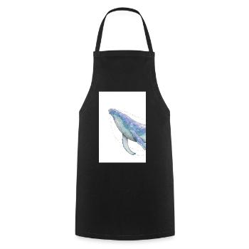 Humpback whale - Cooking Apron - black - Front - AI Model Male 185 dark (185cm)